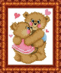 Рисунок на ткани КАРОЛИНКА арт. КБЖ-5014 Влюбленные медвежата 13х16 см