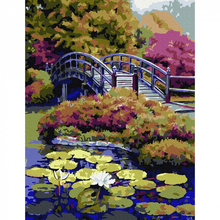 Картина по номерам с цветной схемой на холсте Molly арт.KK0671 Японский сад 30х40 см