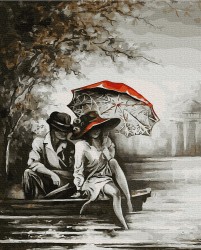 Картины по номерам Molly арт.KH0939 Пара под зонтом (21 цвет) 40х50 см