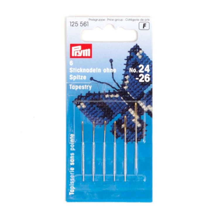 125561 PRYM Иглы ручные д/вышивки со скругленным острием №24-26 уп.6шт