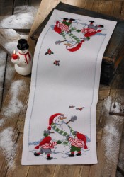 Набор для вышивания PERMIN арт.75-3656 Дорожка Снеговик 34х96 см