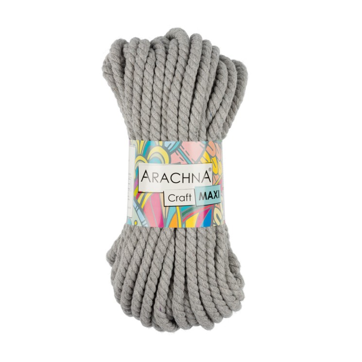 Пряжа ARACHNA Craft Maxi (75% хлопок, 25% фибра) 3х268г/15,24м цв.06 серый