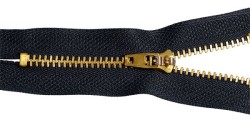 Молния MaxZipper джинсовая золото №4 10см замок М-4002 цв.F322 черный