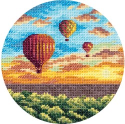 Набор для вышивания PANNA арт. PS-7059 Воздушные шары на закате 12х12 см