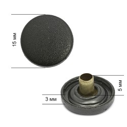 Кнопка New Star (1 часть (А)) шляпка пластик №61 (О-образная) / ALPHA (S-образная) 15мм цв. черный уп. 720шт