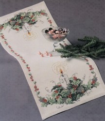 Набор для вышивания OEHLENSCHLAGER арт.99305 дорожки Рождественская свеча 41х95 см