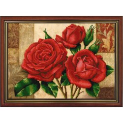 Рисунок на ткани (Бисер) КОНЁК арт. 9867 Красные розы 29х39 см