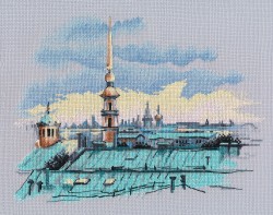Набор для вышивания ОВЕН арт. 1472 Крыши Санкт-Петербурга 26х20 см