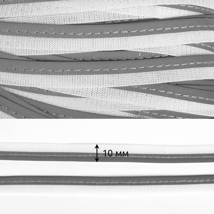 Кант светоотражающий TBY отр.R400 арт.6115 100% пэ цв.серый уп.100м
