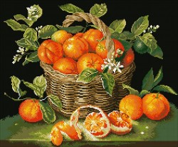 Набор "Паутинка" для изготовления картины со стразами арт.М271 Сочные апельсины 55х45 см
