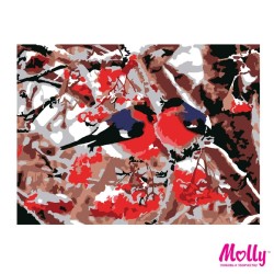 Картины по номерам Molly арт.KH0043/1 Снегири (10 Цветов) 15х20 см