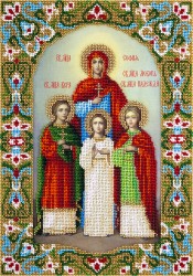 Набор для вышивания PANNA арт. CM-1807 Икона Святых мучениц Веры, Надежды, Любови и матери их Софии 23х32 см