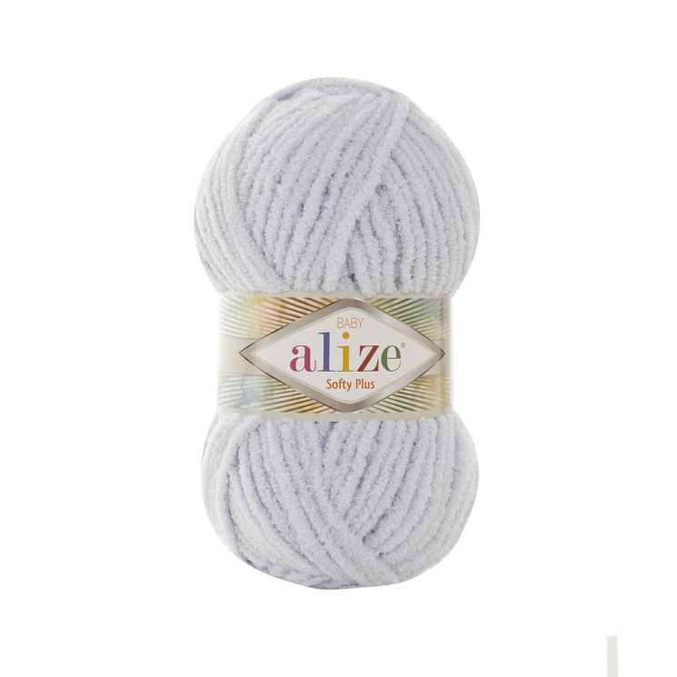 Пряжа для вязания Ализе Softy Plus (100% микрополиэстер) 5х100г/120м цв.500 св.серый