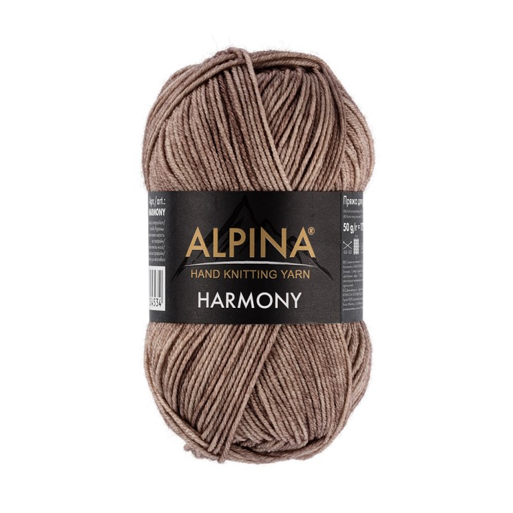 Пряжа ALPINA HARMONY (100% мериносовая шерсть) 10х50г/175м цв.03 св.коричневый
