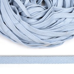 Шнур плоский х/б 10мм турецкое плетение TW цв.117 голубой уп.50м