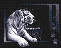 Набор для вышивания PANNA арт. J-0277 Белый тигр 40х32 см