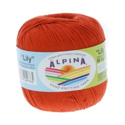 Пряжа ALPINA LILY (100% мерсеризованный хлопок) 10х50 г/175 м цв.198 т.оранжевый