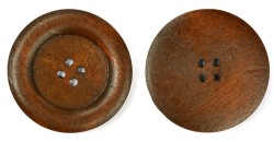 Пуговицы деревянные TBY BT.WD.229 цв.коричневый 54L-34мм, 4 прокола, 20 шт
