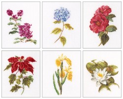 Набор для вышивания THEA GOUVERNEUR арт.3087 Шесть цветочных исследований 6х17х20 см