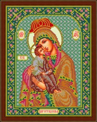 Набор для вышивания бисером GALLA COLLECTION арт.И 064 Икона Божией Матери Цареградская 20х26 см