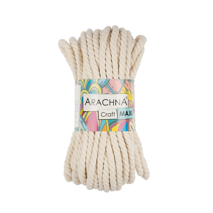 Пряжа ARACHNA Craft Maxi (90% хлопок, 10% фибра) 3х268г/15,24м цв.01 натуральный