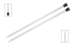 45271 Knit Pro Спицы прямые Basix Aluminum 3,75мм/35см, алюминий, серебристый, 2шт