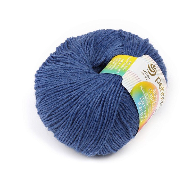 Пряжа для вязания ПЕХ "Детский каприз" (50% мериносовая шерсть, 50% фибра) 10х50г/225м цв.100 корол синий