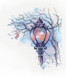 Набор для вышивания ОВЕН арт. 1524 Осенний фонарь 20х24 см