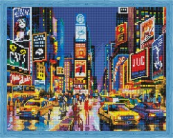 Алмазная вышивка Нью-Йорк в огнях рекламы QA202734 40х50 тм Цветной