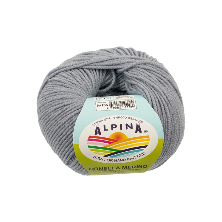 Пряжа ALPINA ORNELLA MERINO (100% мериносовая шерсть) 10х50г/125м цв.185 св.сиреневый