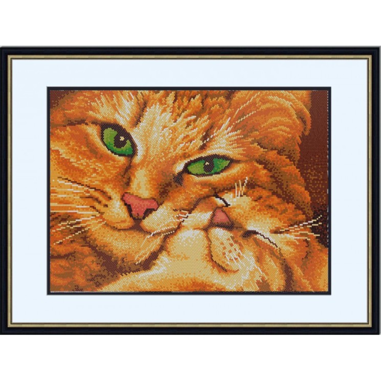 Рисунок на ткани (Бисер) КОНЁК арт. 9533 Кошка с котенком 29х39 см