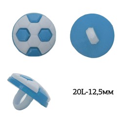 Пуговицы пластик Мячик TBY.P-2820 цв.02 голубой 20L-12,5мм, на ножке, 50 шт