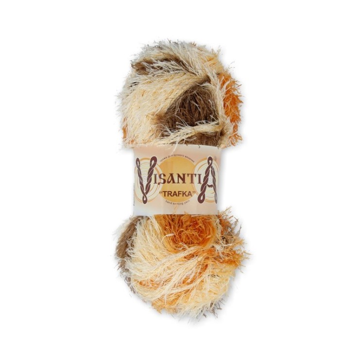 Пряжа VISANTIA TRAFKA меланжевая (100% полиэстер) 5х100г/150 м цв.7137 св.бежевый-бежевый-песочный