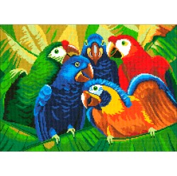Набор для вышивания мулине НИТЕКС арт.0288 Попугаи 37х27 см
