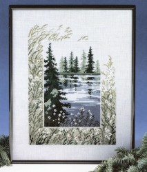 Набор для вышивания OEHLENSCHLAGER арт.33155 Лесное озеро 32х41 см