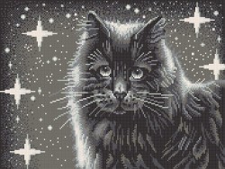 Рисунок на канве КОНЁК арт. 7803 Черный кот 29х39 см