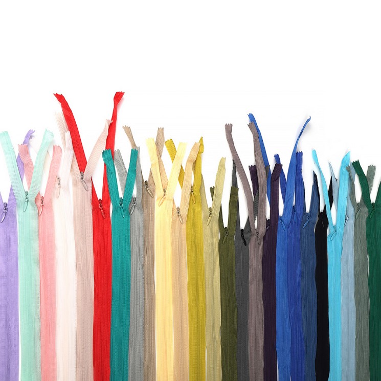 Молния MaxZipper пласт. потайная №3 80см н/р, АССОРТИ № 11 25цв х 2шт