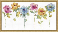 Набор для вышивания DESIGN WORKS арт.3414 Акварельный цветочный ряд 30,5х61 см