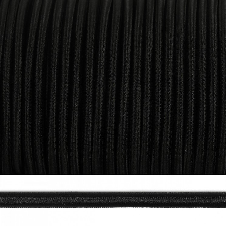 Резинка TBY шляпная (шнур круглый) цв.F322 черный 5,0мм рул.50м