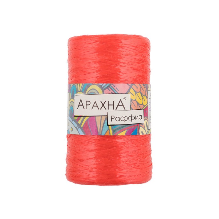 Пряжа ARACHNA Raffia (100% полипропилен) 5х50г/200м цв.06 алый