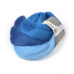 Шерсть для валяния ПЕХОРКА полутонкая шерсть (100%шерсть) 50г цв.1316 голубой микс