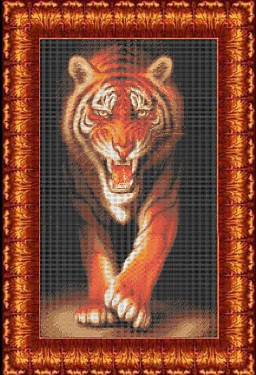 Рисунок на ткани КАРОЛИНКА арт. КБЖ-2006 Хищники. Тигр 32,2х50,4 см