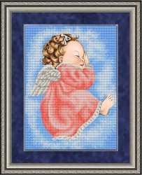 Рисунок на ткани бисером БЛАГОВЕСТ арт.К-4038 Моя ангел девочка 20x25 см