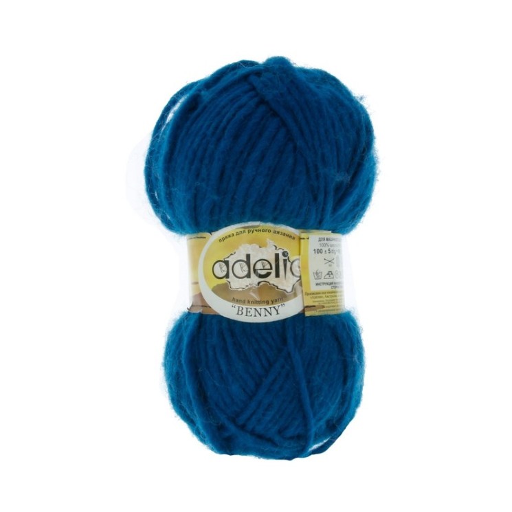 Пряжа ADELIA BENNY (100% шерсть) 5х100г/96м цв.747 бирюзовый