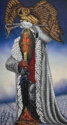 Рисунок на ткани КОНЁК арт. 1468 Человек с филином 25х45 см