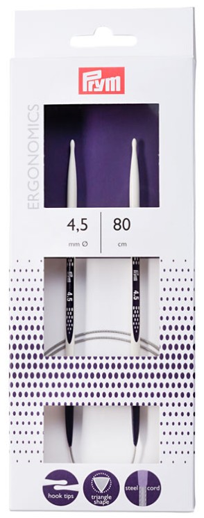215805 PRYM Спицы круговые "Ergonomics" 4,5мм/80см, high-tech полимер