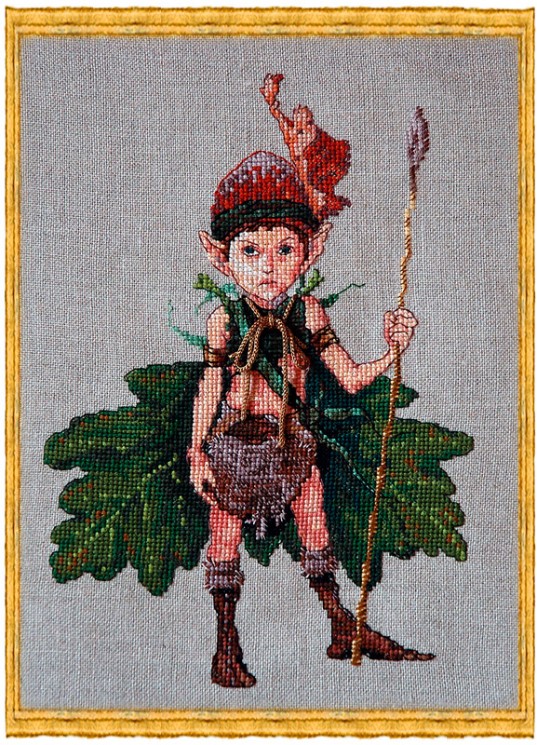 Набор для вышивания NIMUE арт.36-A0021 K Lutin des Chenes (Эльф дубового листа) 16х23 см