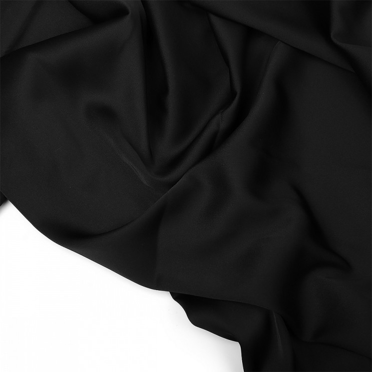 Ткань шелк Армани 90г/м2 97% полиэстер, 3% спандекс шир.145см арт.Р.11594.04 цв.04 черный рул.30м