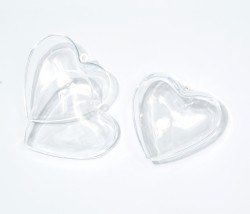 Сердце пластиковое половинками арт.КК.BH82  8 см уп.2 компл
