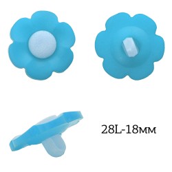 Пуговицы пластик Цветок TBY.P-1728 цв.02 голубой 28L-18мм, на ножке, 50 шт